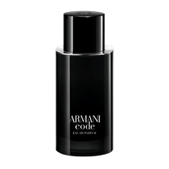 Retail Armani Code bottle shown as a retail-price reference.