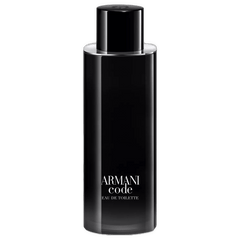 Retail Armani Code bottle shown as a retail-price reference.