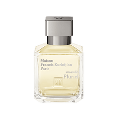Retail masculin Pluriel bottle shown as a retail-price reference.