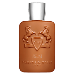 Retail ALTHAÏR EXCLUSIF bottle shown as a retail-price reference.