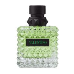 Retail Donna Born in Roma Green Stravaganza bottle shown as a retail-price reference.