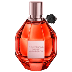 Retail Flowerbomb Tiger Lily bottle shown as a retail-price reference.