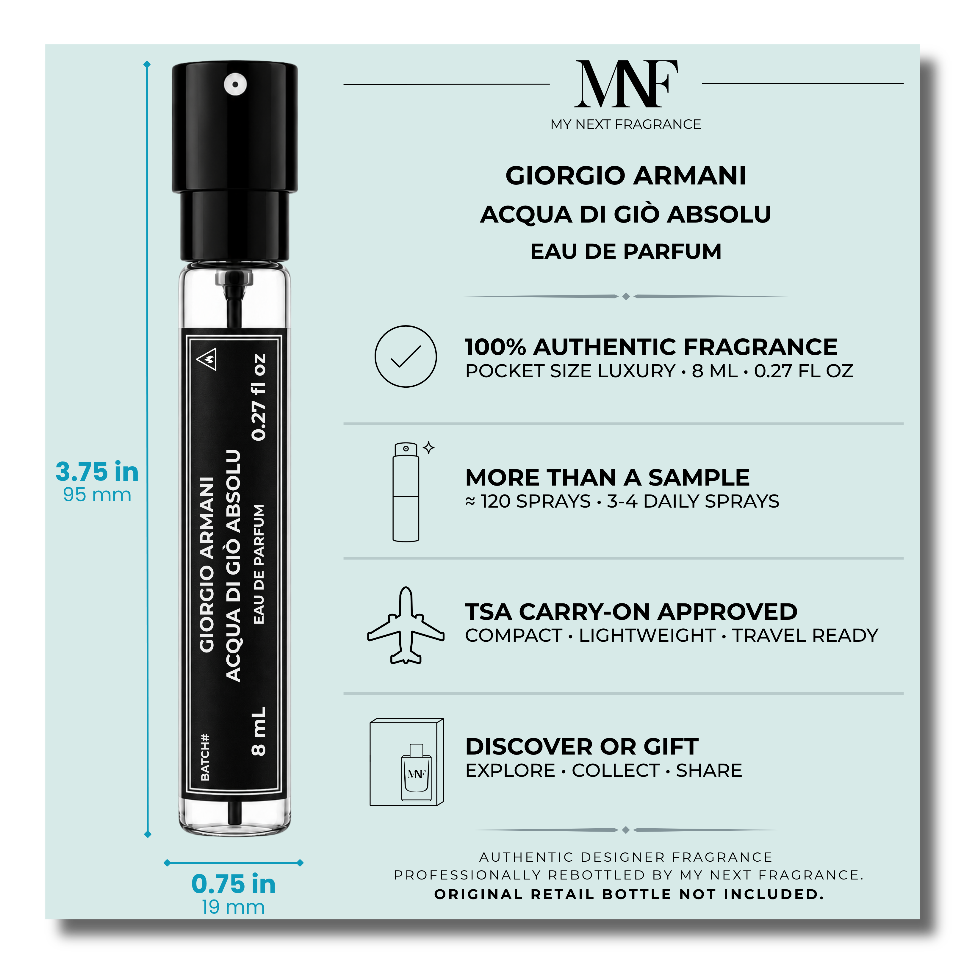 Giorgio Armani | Acqua di Giò Absolu | Eau de Parfum | 8mL Travel Spray