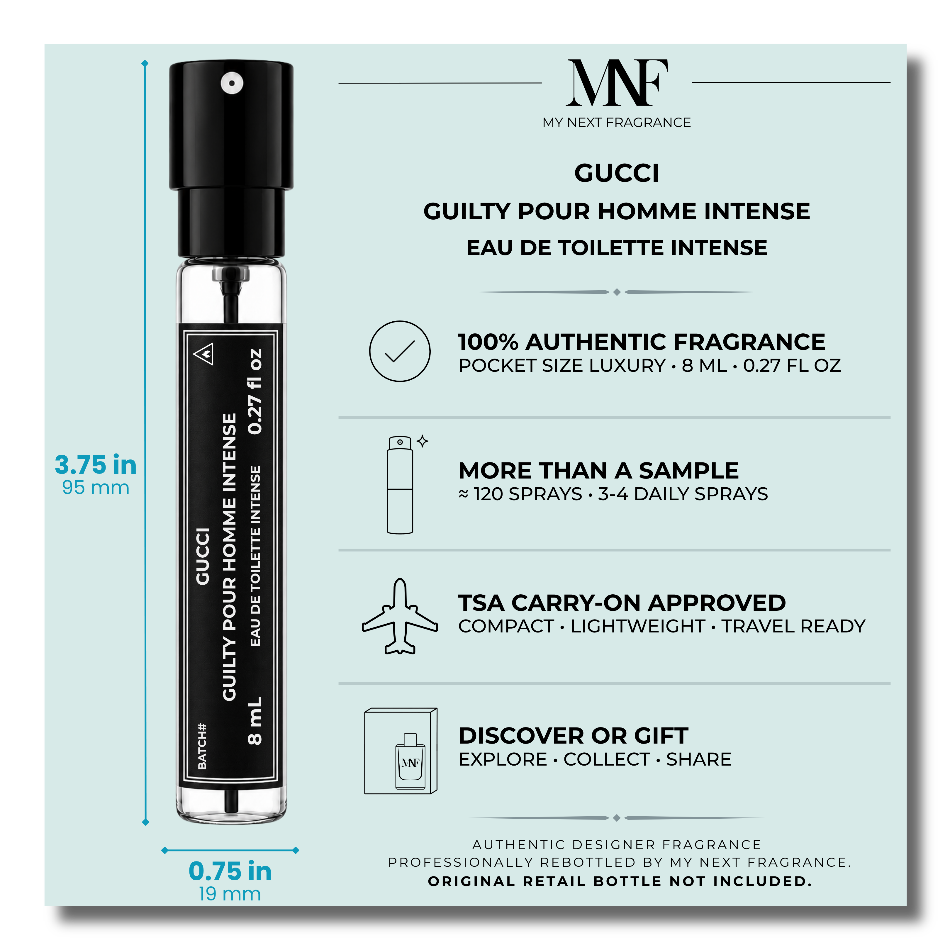 Gucci | Guilty Pour Homme Intense | Eau de Toilette Intense | 8mL Travel Spray