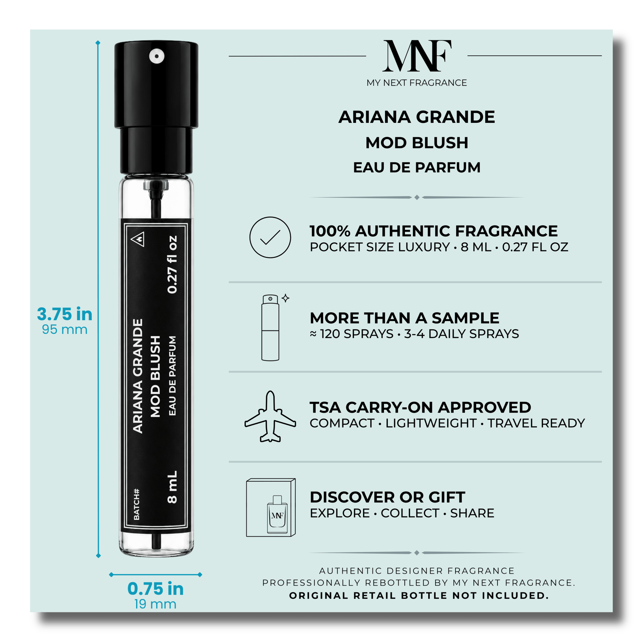 Ariana Grande | Mod Blush | Eau de Parfum | 8mL Travel Spray - Authentic Designer Fragrance | My Next Fragrance