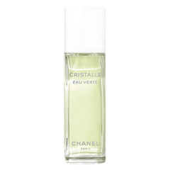 Retail CRISTALLE EAU VERTE bottle shown as a retail-price reference.
