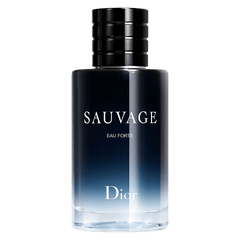 Retail Sauvage Eau Forte bottle shown as a retail-price reference.