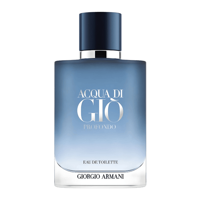 Giorgio Armani Acqua Di Gio Profondo Eau de Toilette full-size reference bottle; the listing is for an 8mL decanted travel spray.
