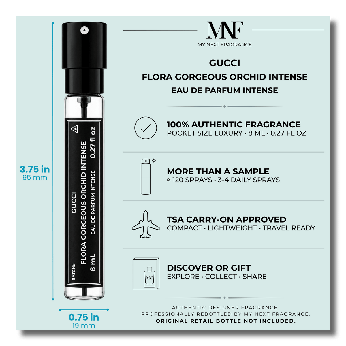 Gucci | Flora Gorgeous Orchid Intense | Eau de Parfum Intense | 8mL Travel Spray - Authentic Designer Fragrance | My Next Fragrance