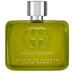 Retail Guilty Elixir Pour Homme bottle shown as a retail-price reference.