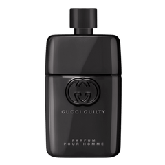 Retail Guilty Pour Homme bottle shown as a retail-price reference.