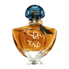 Retail Shalimar L'Essence bottle shown as a retail-price reference.