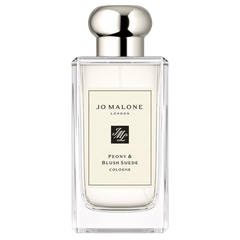 Retail Peony &amp; Blush Suede bottle shown as a retail-price reference.
