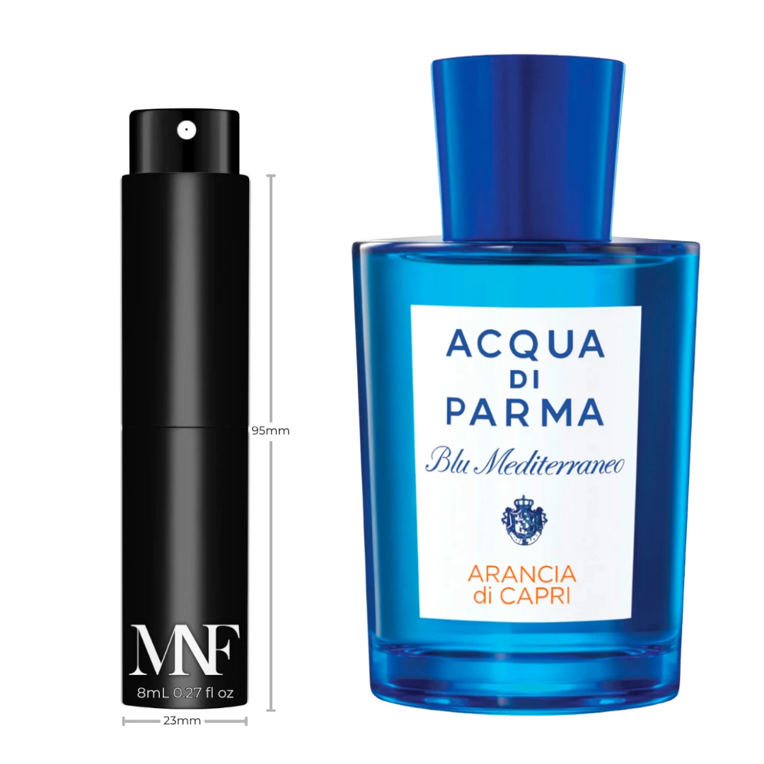 My Next Fragrance 8mL travel spray decant of Acqua Di Parma Blu Mediterraneo Arancia di Capri citrus eau de toilette