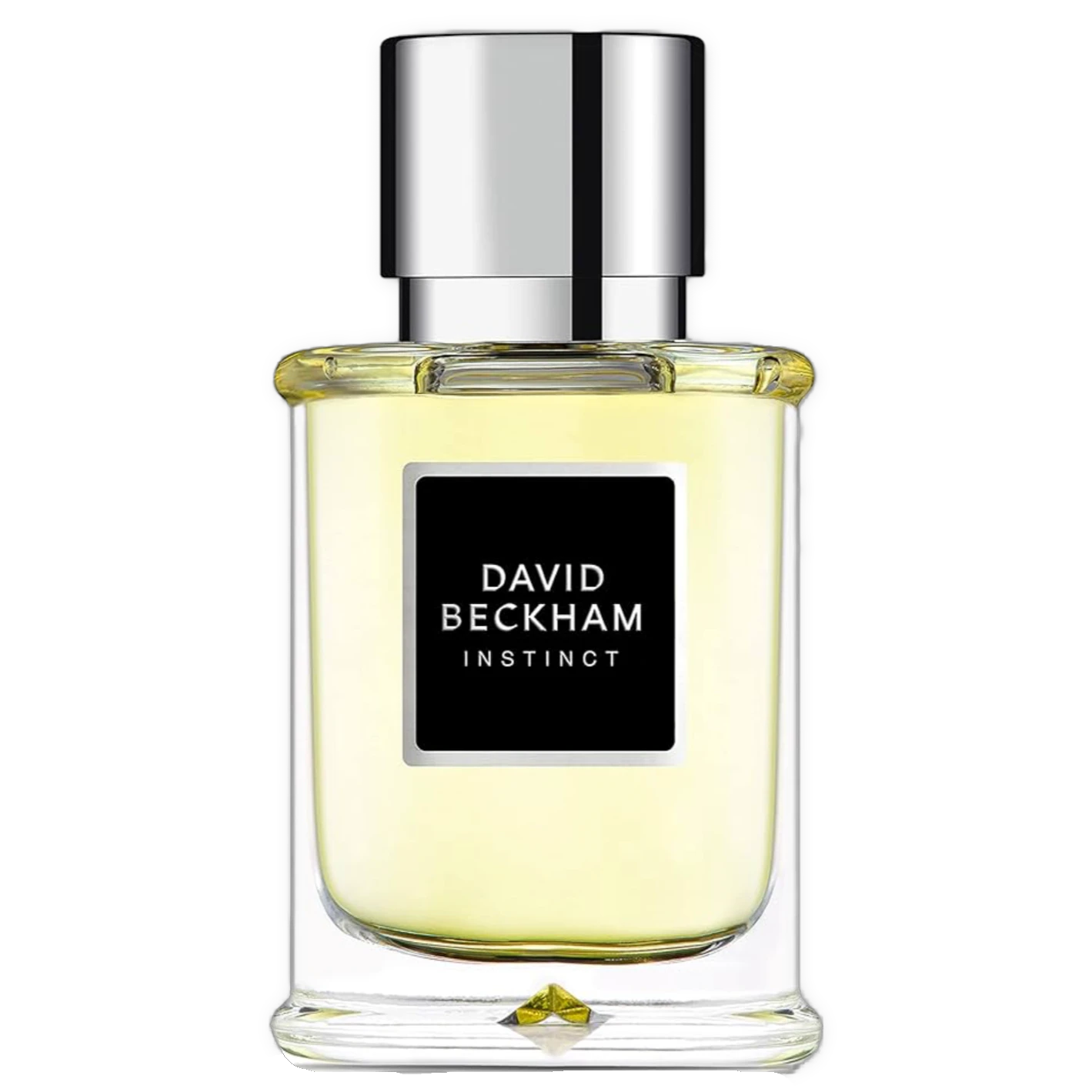 My Next Fragrance David Beckham Instinct Eau de Toilette 8mL travel spray bottle with light yellow fragrance liquid.