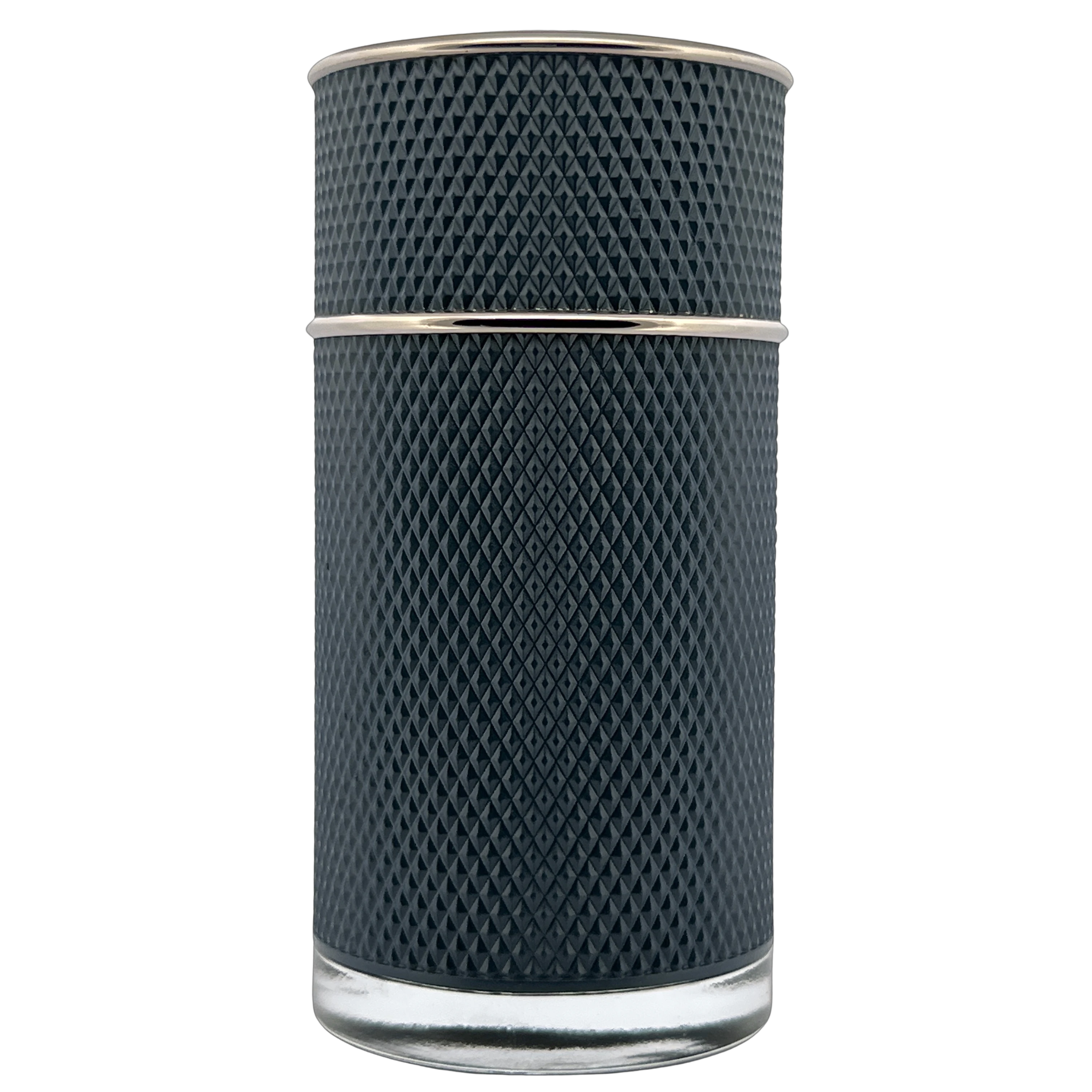My Next Fragrance Dunhill Icon Racing Blue 8mL travel spray with a textured dark blue cylindrical bottle