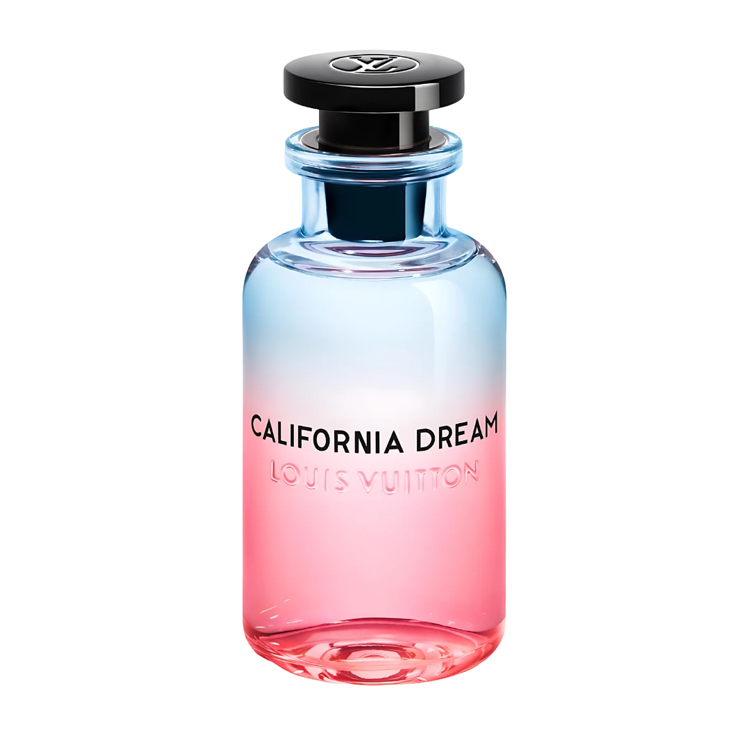My Next Fragrance Louis Vuitton California Dream 8mL travel spray with pink and blue sunset ombré glass bottle