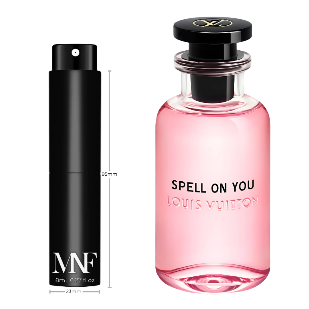 My Next Fragrance Louis Vuitton Discovery gift set featuring an 8mL travel spray and reference perfume bottle.