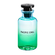 My Next Fragrance Louis Vuitton Pacific Chill eau de parfum travel spray bottle with green and blue gradient glass.