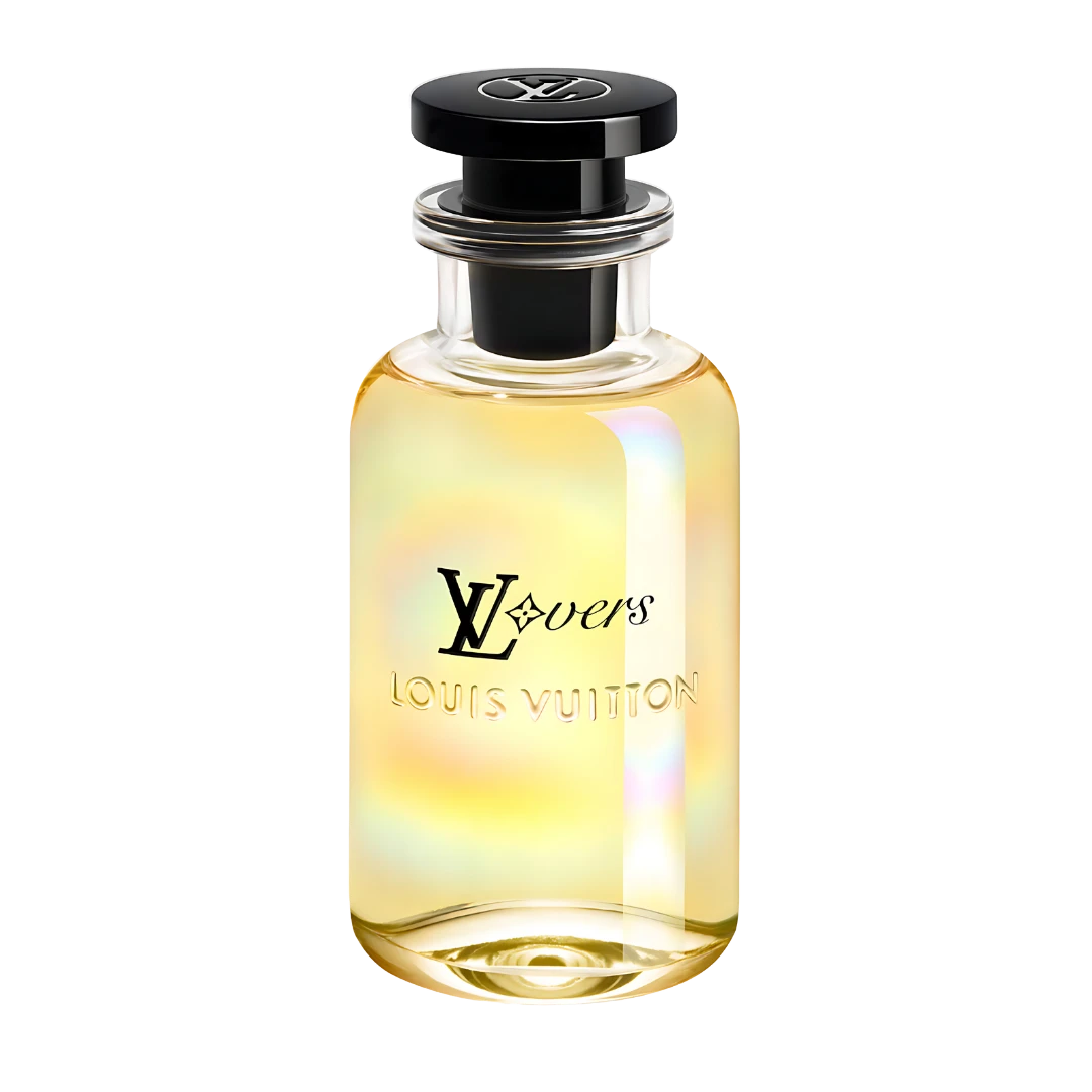 My Next Fragrance Louis Vuitton LV Lovers Eau de Parfum 8mL travel spray bottle with golden liquid on black background