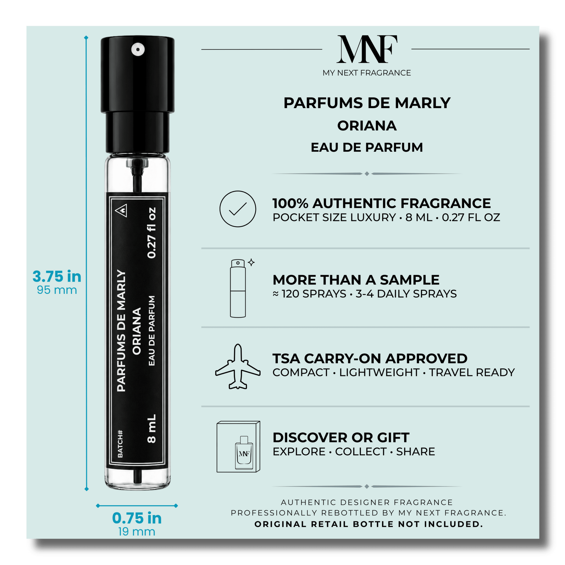 Parfums de Marly | Oriana | Eau de Parfum | 8mL Travel Spray - Authentic Designer Fragrance | My Next Fragrance