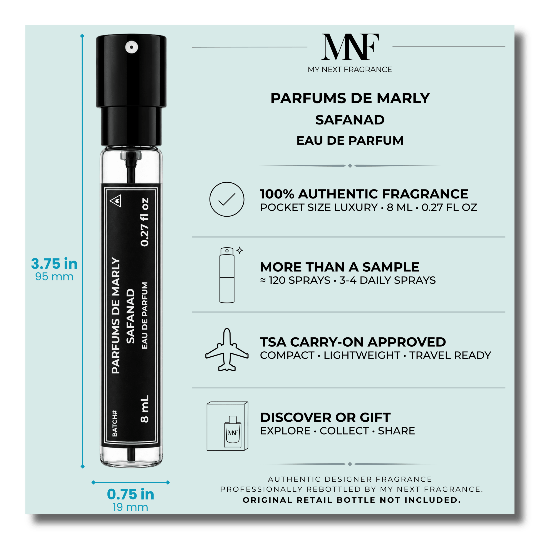 Parfums de Marly | Safanad | Eau de Parfum | 8mL Travel Spray - Authentic Designer Fragrance | My Next Fragrance