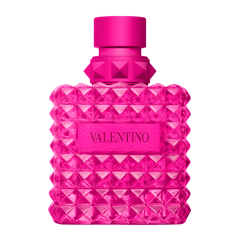 Retail Donna Born In Roma Pink PP bottle shown as a retail-price reference.