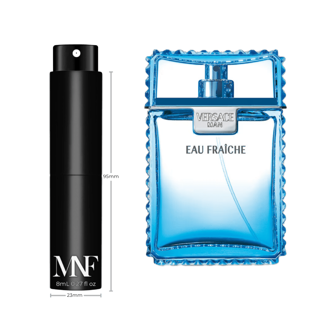 Versace | Man Eau Fraiche | Eau de Toilette | 8mL Travel Spray - Authentic Designer Fragrance | My Next Fragrance
