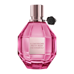 Retail Flowerbomb Pretty Peony bottle shown as a retail-price reference.