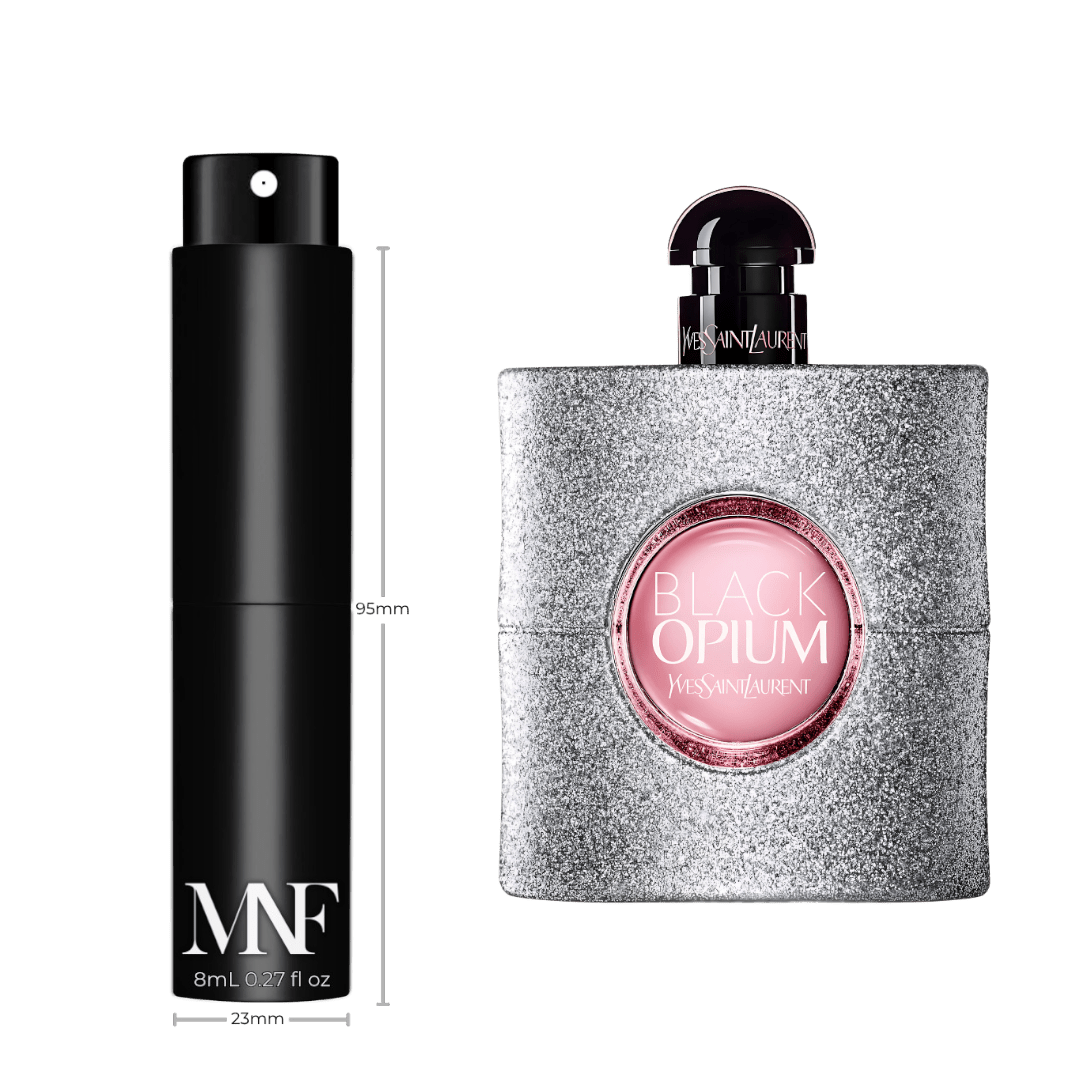 Yves Saint Laurent | Black Opium Glitter | Eau de Parfum | 8mL Travel Spray - Authentic Designer Fragrance | My Next Fragrance